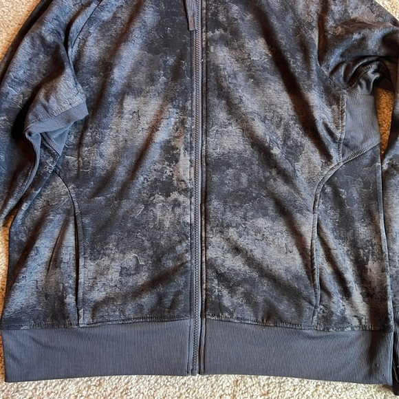 Danskin gray zip up hoodie drawstring jacket size Large long sleeve hood - Picture 2 of 6